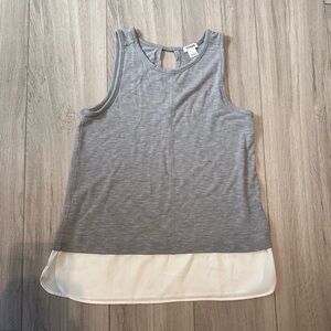 J. Crew Gray and White Sleeveless Layered Top